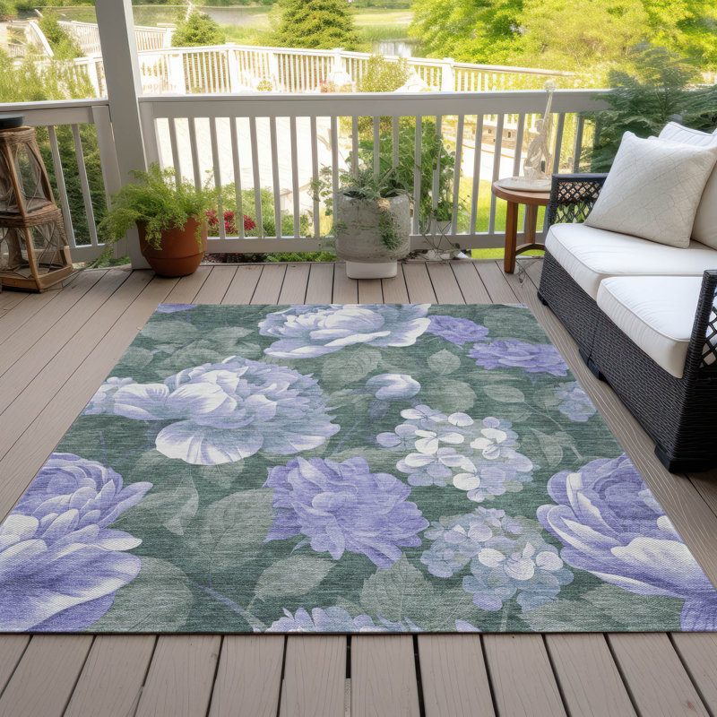 Tapis lavande intérieur / extérieur lavable à la machine Claudian ACN1563, Rectangle 9 pi x 12 pi