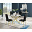 Tierra Modern Chrome Metal & Glass Round Dining Table Set with 4 Quilted Velvet Chairs-88388994-88389005-88389003