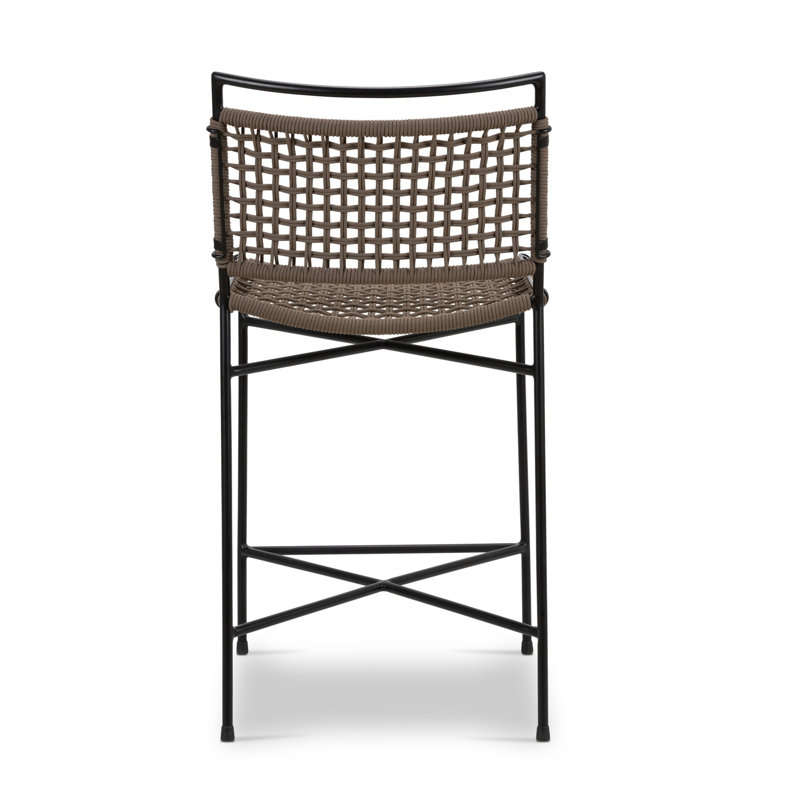 Wharton Outdoor Bar Stool, 27.28" H, Earth Rope