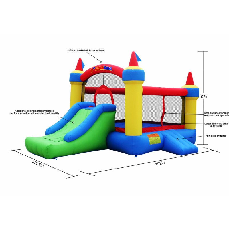 Structure gonflable avec glissade et souffleur 12 pi x 16 pi