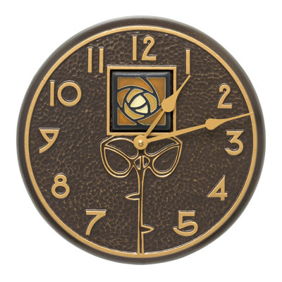 Horloge murale 12 po Dard Hunter Rose