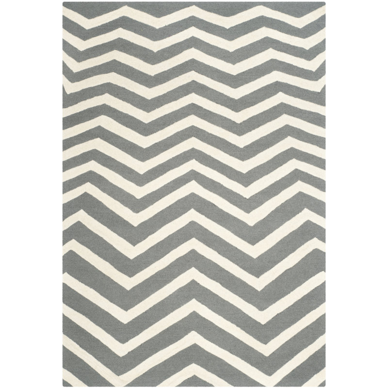 Shept Mallet Chevron Wool Hand Woven Area Rug, Rectangle 122 x 183 cm