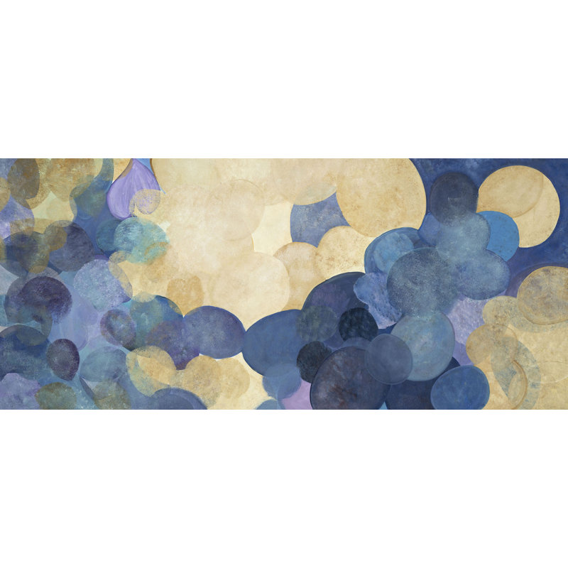 Pois bleus, Toile tendue, Bleu, H 18 po x l 40 po x P 2 po