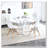 42.1"WHITE Table cross leg Mid-century Dining Table