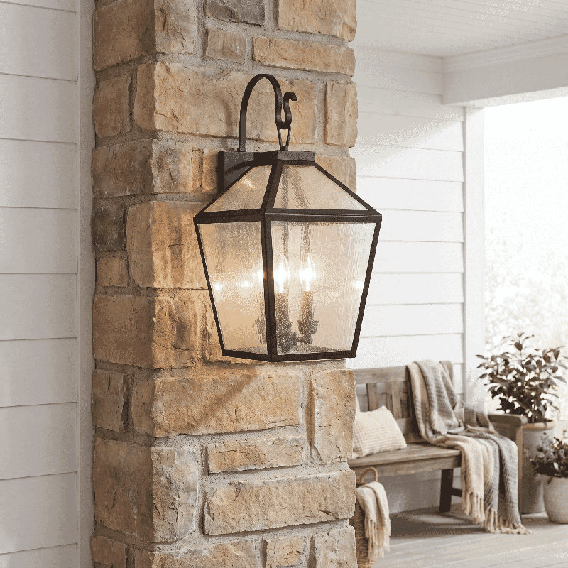 Lanterne murale d'extérieur 3 lumières Ricardo, H 23,5 po x l 12 po x P 12 po