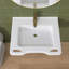 24,1 po L x 19,7 po L 5,3 po D ADA Conforme à l'ADA Lavabo à fixation murale pour fauteuil roulant avec poignée blanc