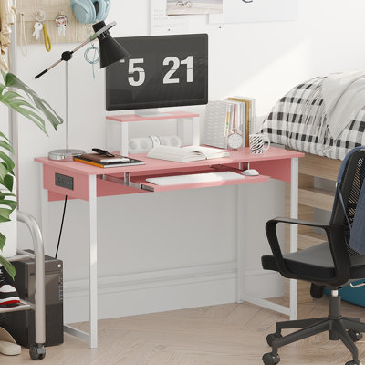 Bureau d'ordinateur polyvalent et pratique avec support d'organisation - Table d'étude parfaite pour un espace de travail pour adultes