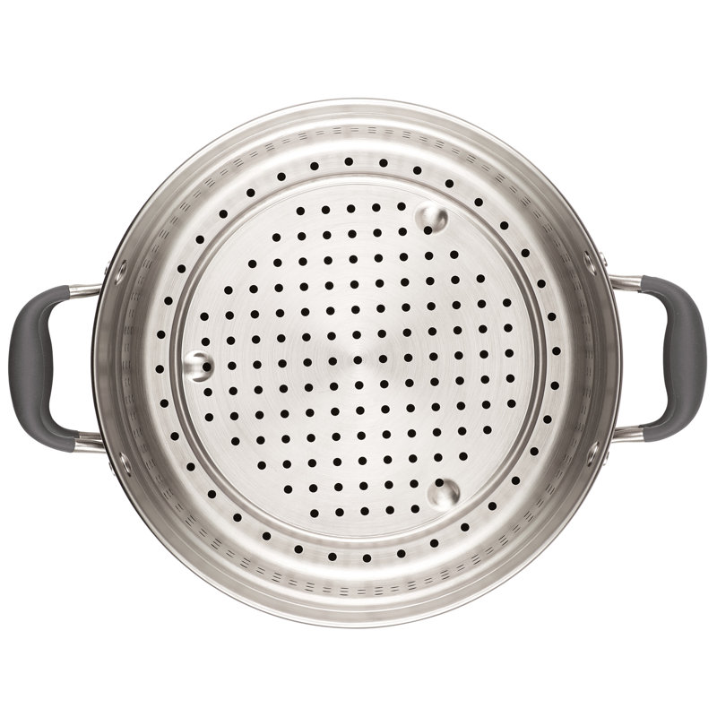 Moonstone Hard-Anodized Nonstick Stockpot with Steamer Insert