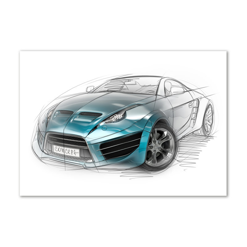 Car Sketch - Wrapped Canvas Print
