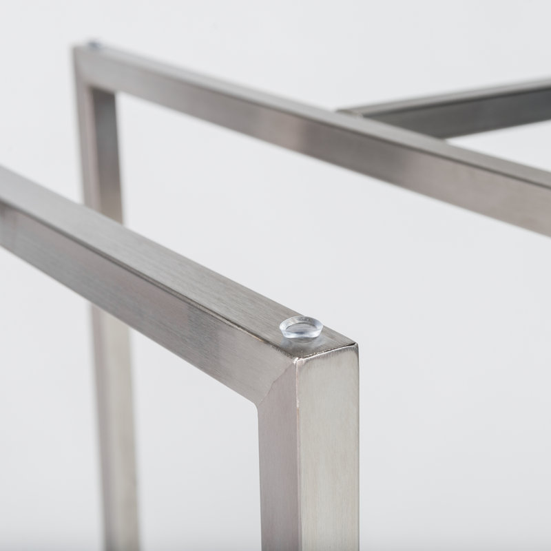Table de salle à manger Wadley, Acier inoxydable brossé, L 48 po x l 48 po