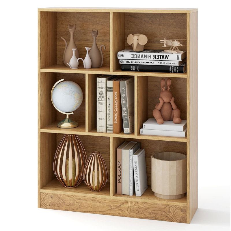 Seyran 40.94cm H Cube Bookcase, Tan, (3 Shelves) 40.94cmH x 80cmW x 9.45cmD