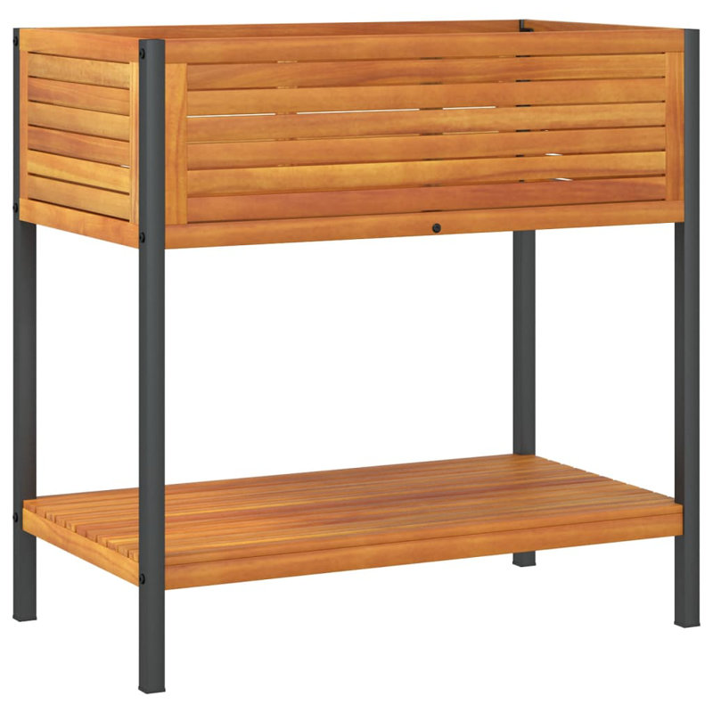  Garden Planter Brown Solid Acacia Wood Medium Garden Planter, 31.5" H x 31.5" W x 17.7" D
