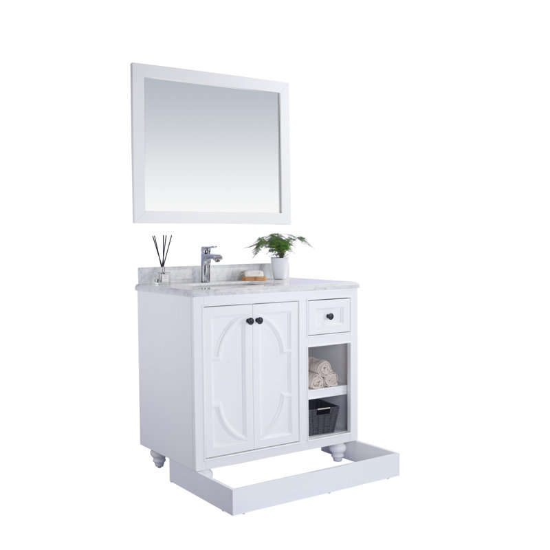 Ensemble de meuble-lavabo simple 36 po Mundy, Blanc, Noir mat