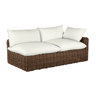 Montecito 75.25" Wide Outdoor Wicker Left Hand Facing Loveseat with Cushions