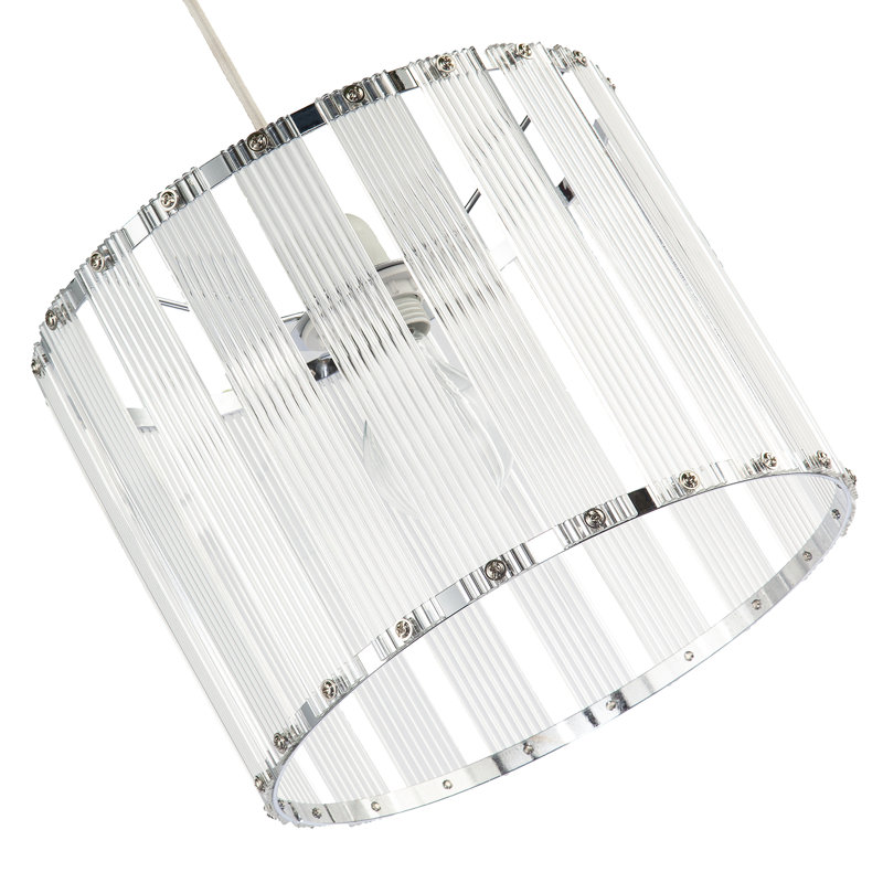 20cm H Acrylic Drum Pendant Shade ( No Direct Attachment Method ) in Clear
