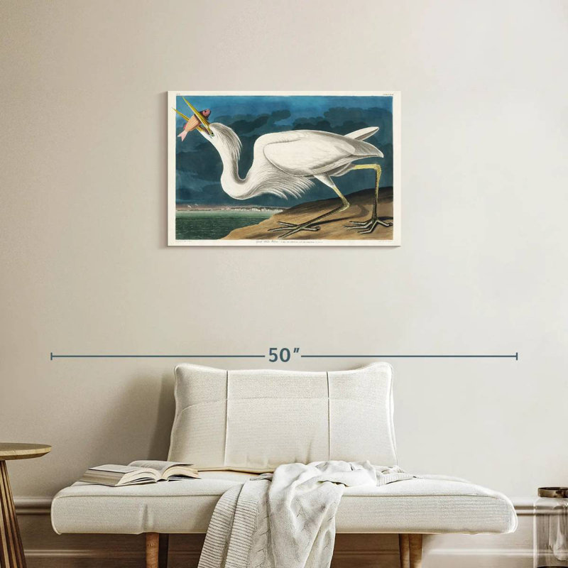 Brampt Great White Heron, 20" H x 30" W