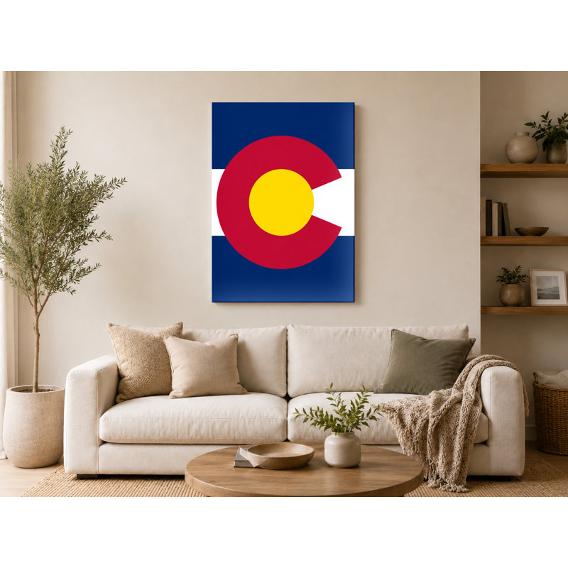Colorado State Flag - Portrait, art mural sur toile, 11" W x 14" H