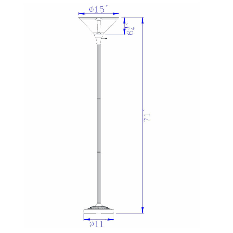 Lampe sur pied 71 po torchère sur pied Hein