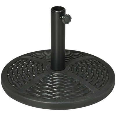 17.84" Diameter Umbrella Base, Black With Appearance 1.5" And 2.0" Pole Compatible Stand,