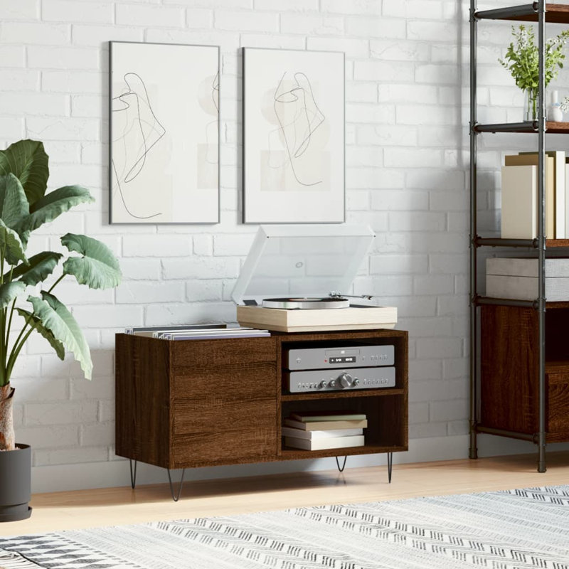 48cm H Media Cabinet, Brown Oak