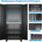 71" Metal Garage Storage Cabinet with 16 Hooks and Pegboards,1 Drawer Inside Rolling Tool Storage Cabinet with Adjustable Shelves,3 Metal Hanging Rod for Garage,Warehouse
