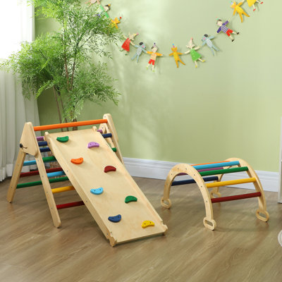 AIYAPLAY Toddler Climbing Frame 5 In 1 for Kids 18-48 Months Multicoloured