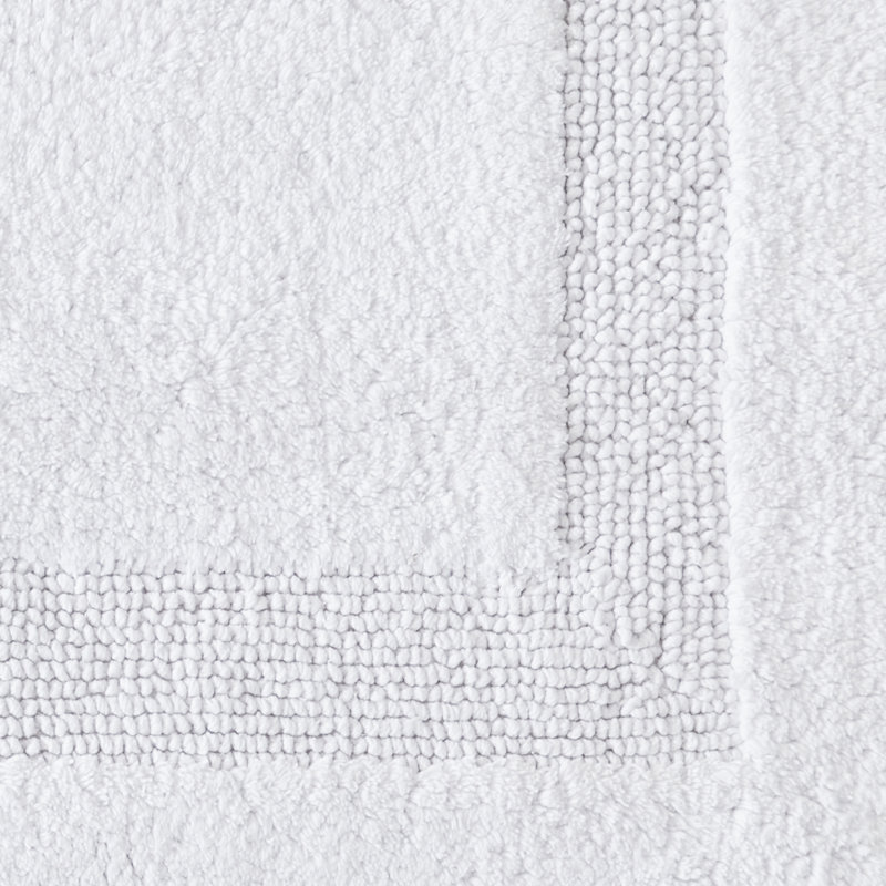Long Branch 100% Cotton Bath Rug, White, 21 x 34