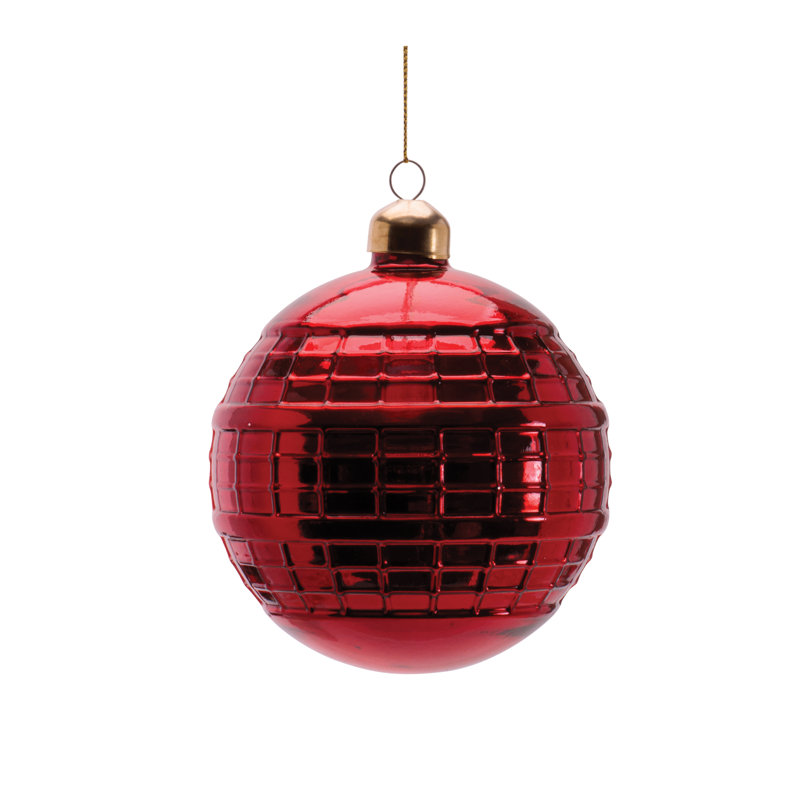 Ensemble de 4 boules en verre, Rouge