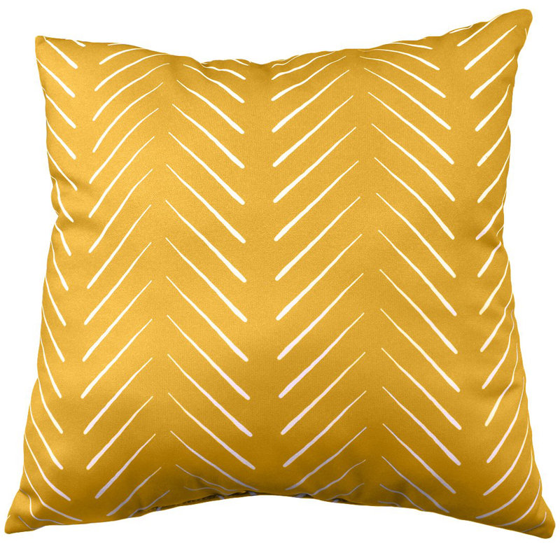15Chevron Columns Double Sided Pillow, Mustard