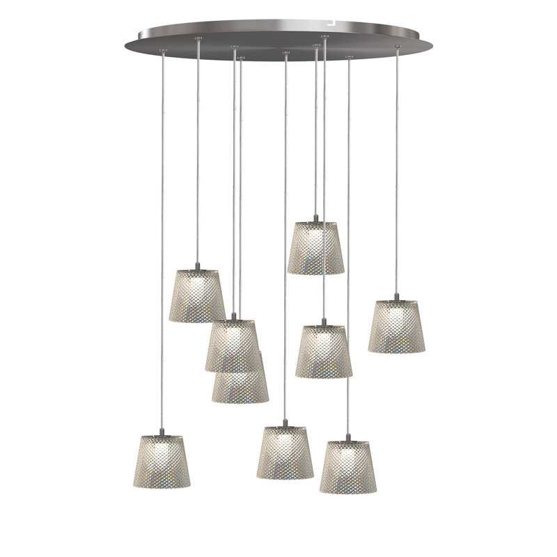 Luminaire suspendu conique à 9 lumières Emerie