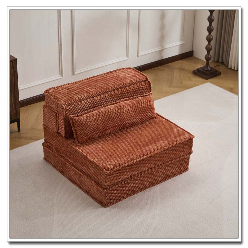 Fauteuil convertible sans assemblage requis, Orange