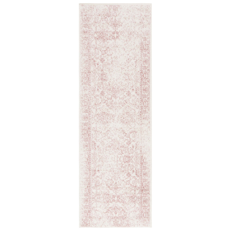 Stromsburg Floral Area Rug, Runner 76 x 305 cm, Ivory/Pink
