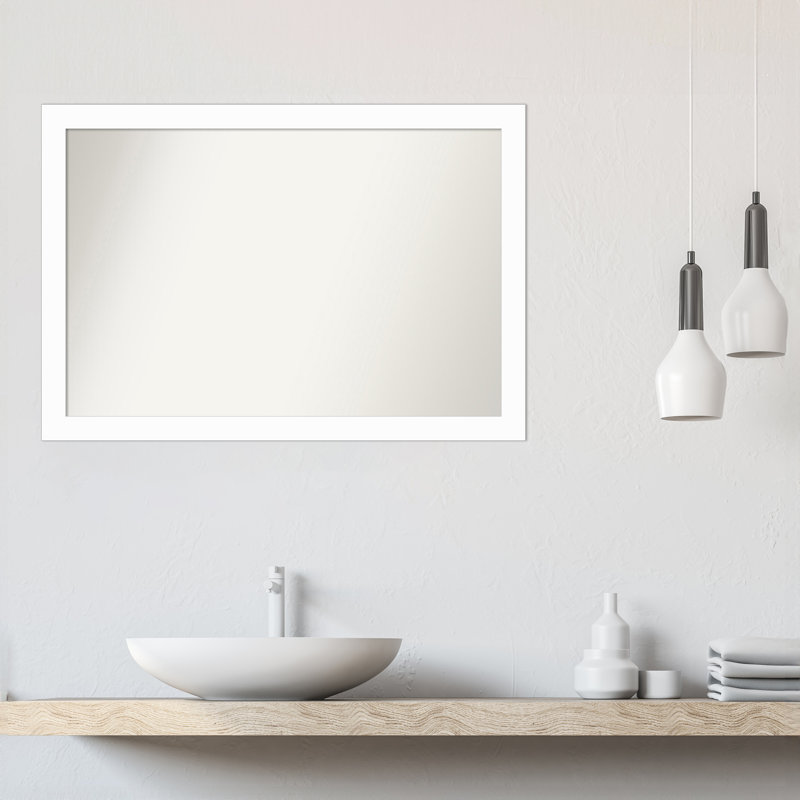 Miroir mural Jini, Rectangle, Blanc, 27,5 po x 39,5 po