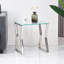 Taoussi 2 - Pieces Luxury Golden Stainless Steel Nesting Tables with Tempered Glass-2008802105