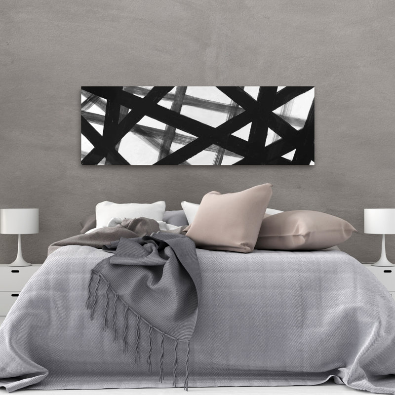 Lignes abstraites audacieuses - Toile à motif noir pour la décoration intérieure
