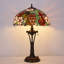 Lampe de table Tiffany en verre coloré rouge pourpre 16 x 16 x 24 pouces, lampe de lecture de style raisin