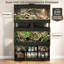 Terrarium double Herture de 454 litres (120 gallons) avec support, 122 x 61 x 61 cm (4 x 2 x 2 pouces), meuble terrarium empilable avec multiprise intégrée et portes coulissantes en acrylique pour dragon barbu, serpent, lézard et gecko (PX14RTB).