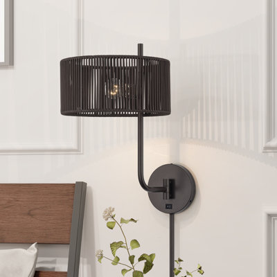 Asllan 1 Light English Bronze Swing Arm Wall Lamp