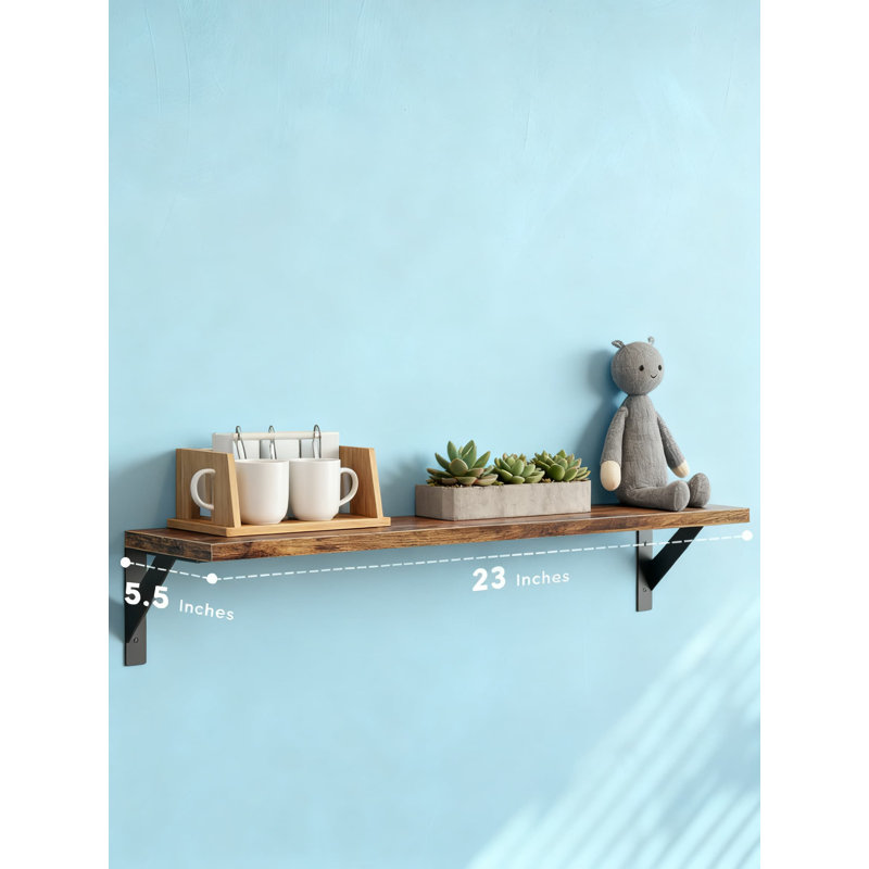 Tablettes murales flottantes pour la maison et le bureau, bibliothèque en bois robuste avec finition rustique, solution de rangement facile à installer pour le décor et l'organisation