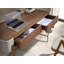 Desk in walnut polished steel