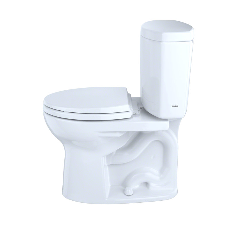 Drake® 1.28 GPF (Water Efficient) Round Two-Piece Toilet (Seat Not Included), Cotton White, Left Hand Lever