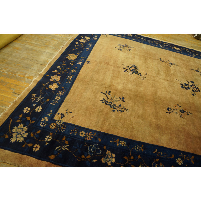 Antique Wool Beige Hand Knotted Pile Rug