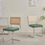 Chairs - Scandinavian Velvet Dining Chair - Rattan Back Chair - Metal Legs-301496129-301496115