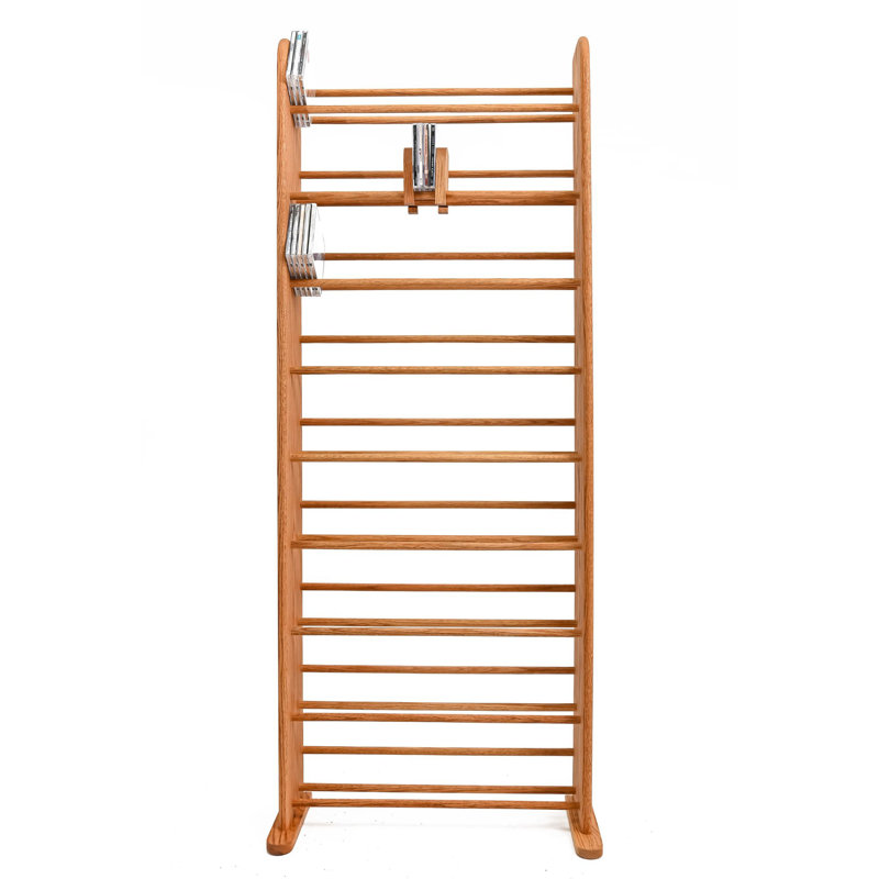 Dowel-Style Wooden CD Rack - 01 Series, 61.5" H x 24.25" W x 7.25" D, Natural