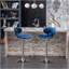 Ensemble de 2 tabourets de bar pivotants rembourrés en velours Masaccio, bleu-43166714