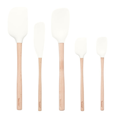 Ensemble de 5 spatules en silicone Tovolo Flex-Core avec poignées en bois naturel pour la cuisson