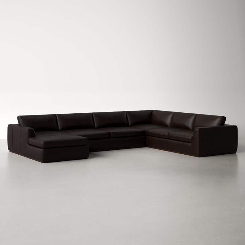 Wexford Upholstered U-Shaped Sectional, Right Hand Facing, Heirloom Cigar Genuine Leather