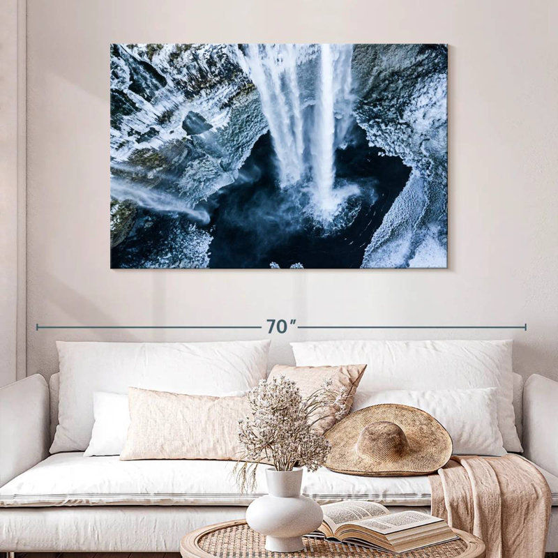 Alvord Seljalandsfoss Winter Waterfall, 32" H x 48" W
