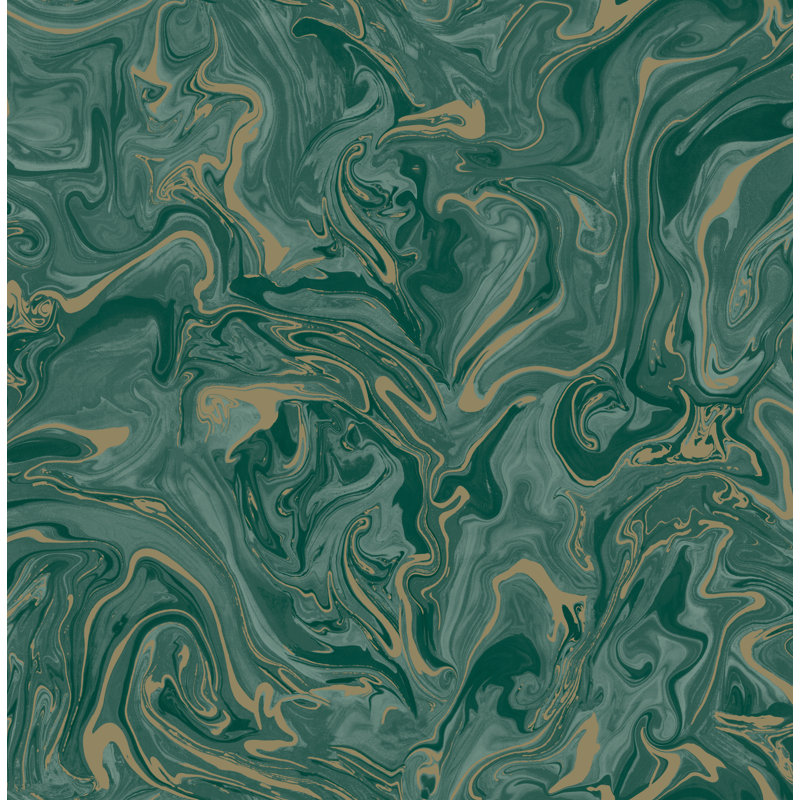 Distinctive Marble Wallpaper, Emerald
