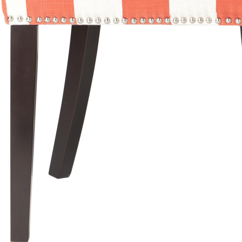 Capetown 19.5'' H Upholstered Side Chair, Orange / White Stripe, 2